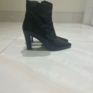 Zara Black Leather Ankle Boots